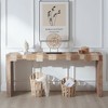 Bella Depot 71" Rustic Wood Console Table with Step-Block Design - 2 of 4