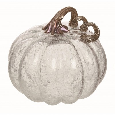 Transpac Glass Clear Harvest Bubble Glass Pumpkin