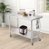 Stainless Steel Prep Table 48x24 Inch, NSF Certified Kitchen Work Table with Adjustable Undershelf, Heavy Duty & Rustproof for Restaurants, Bakeries - 2 of 4