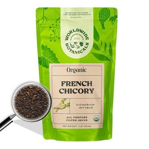 Worldwide Botanicals Organic French Chicory Root, 1 Pound - Brew Like Coffee, Blend Roasted Chicory Root With Coffee, 1 Lb - 1 of 4