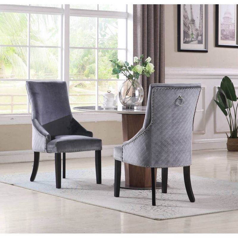 Set of 2 Moishe Dining Chair Gray - Chic Home Design, 1 of 7