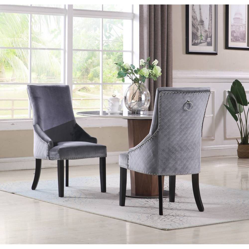 Set of 2 Moishe Dining Chair Gray - Chic Home Design was $449.99 now $314.99 (30.0% off)