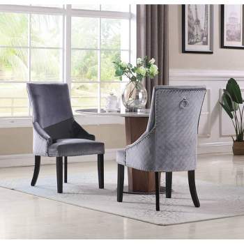 Set of 2 Moishe Dining Chair Gray - Chic Home Design