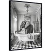 Amanti Art A Bathroom Occupied Elephant by Niky Rahner Framed Canvas Wall Art - 2 of 4