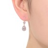 Guili Sterling Silver Rose Gold Plated Drop Earrings with Clear Pear and Round Cubic Zirconia and a Halo Cluster, a Chic and Feminine Accent - 2 of 3