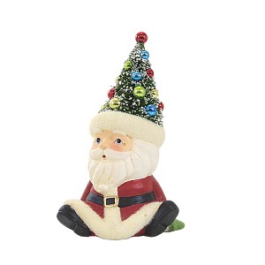 Bethany Lowe 5.5 Inch Retro Santa Seated With Tree Hat Christmas Figurine Sisal Santa Figurines - 1 of 3