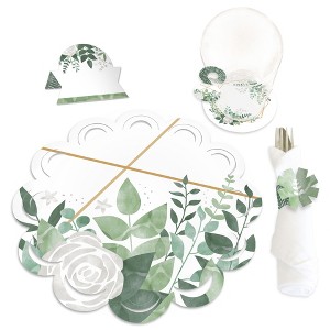 Big Dot of Happiness Boho Botanical - Greenery Party Paper Charger and Table Decorations - Chargerific Kit - Place Setting for 8 - 1 of 4