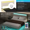 CAVINAS Full Size Bed Frame, Modern Upholstered Floating Bed Frame with LED Lights, Vertical Channel Design Velvet Fabric Bed - 3 of 4