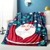 Lomsoe Christmas Santa Claus & Holly Print Flannel Blanket - All Seasons Soft and Warm Throw Blanket for Bed, Napping, Camping, Travel, Office - 3 of 4