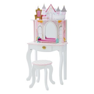 Teamson Kids Dreamland Castle 2-pc. Wooden Vanity Play Set, Pink/White - 1 of 4