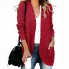 Women's 2025 Long Sleeve Open Front Cardigan Sweater Fall Winter Casual Lightweight Soft Knit Outerwear - 2 of 3