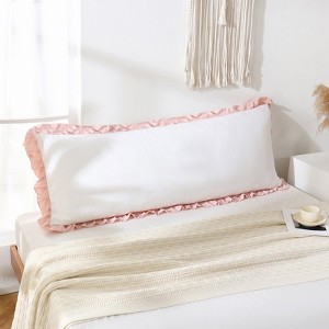 Reversible Pillow Cover – Soft Shabby Chic Ruffled Pillowcases, Wrinkle Resistant, Envelope Closure, Queen/King/Body - 1 of 4