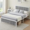 Garvee Platform Full/Queen Size Bed Frame with Wave Wood Headboard & Footboard, Strong Metal Slat Support, No Box Spring Needed - 3 of 4