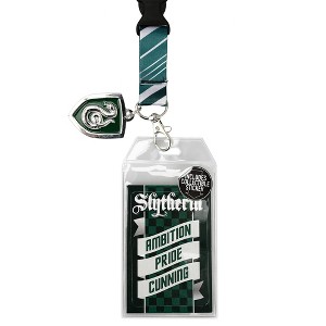 Harry Potter Slytherin Tie Inspired Sublimation Print Metal Charm & Id Holder Lanyard OSFA - 1 of 3