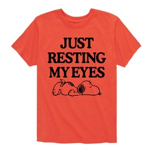 Boys' - Peanuts - Resting My Eyes Snoopy Short Sleeve Graphic T-Shirt - 1 of 4