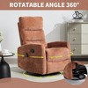 360° Swivel Manual Recliner Chair with Heat & Massage, Swivel Rocker Recliner with Handle Recline, Faux Leather/Linen Upholstery - 3 of 4