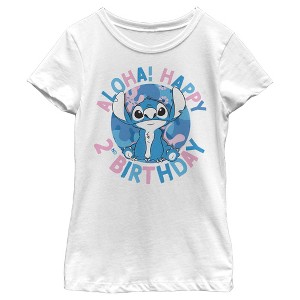 Girl's Lilo & Stitch Aloha! Happy 2nd Birthday T-Shirt - 1 of 4