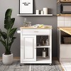 Sage Wood Kitchen Cart with Cupboard White - CorLiving - 2 of 4