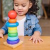 Rainbow Wooden Ring Stacker Toy, Colorful Educational Stacking Rings for Toddlers Ages 2+ - 2 of 4