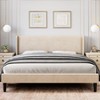 Upholstered Bed Frame with Wingback Headboard, Velvet Upholstery Platform Bed,No Box Spring Needed - 3 of 4