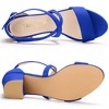 Allegra K Women's Open Toe Crisscross Buckle Ankle Strap Block Heel Sandals - 4 of 4