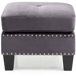 Passion Furniture Nailer Upholstered Ottoman - 1 of 4