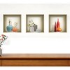 HomeRoots Set of Three Lin Faux Niche 3D Peel and Stick Wall Decals - 2 of 3