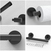 LunaLulinlk Matte Black Double Post Pivoting Wall Mounted Stainless Steel Toilet Paper Holder for Bathroom RV - 3 of 4