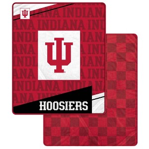 NCAA Indiana Hoosiers Diagonal Ghost Checker Double Sided Blanket - 1 of 3