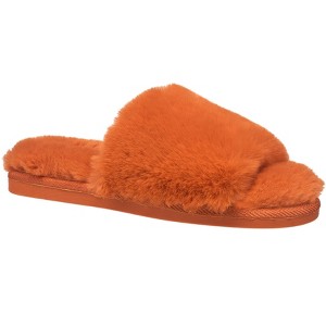 Aeropostale Women's Open Toe Fuzzy Slippers with Cushioned Comfort - 1 of 4