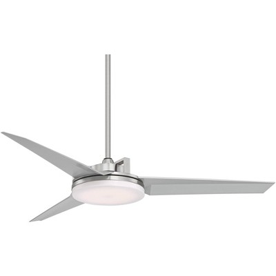 52" Casa Vieja Modern Indoor Ceiling Fan with Light LED Dimmable Remote Control Brushed Steel for Bedroom Kitchen Living Room Dining