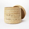 11" x 9" Oval Decorative Lidded Open Weave Basket Natural - Threshold™ designed with Studio McGee - image 4 of 4