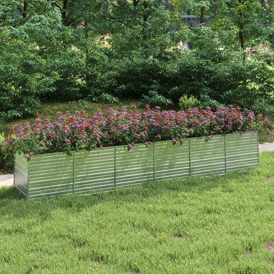 VidaXL Garden Raised Bed 189 inches x31.5 inches x30.3 inches  Galvanized Steel Silver
