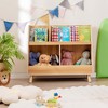 Costway 5-Cube Kids Bookshelf and Toy Organizer Wooden Storage Bookcase with Wood Legs Natural/White/Beige - 2 of 4
