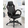 Simple Relax Upholstered Adjustable Home Office Chair with Arched Armrests in Black - 2 of 4