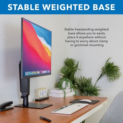 Black Freestanding Adjustable Monitor Stand with Spring Arm