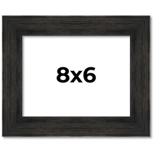 PosterPalooza | 8x6 Wide Barnwood Picture Frame, UV Acrylic, 6 Finishes - Grey, Brown, White, and Black - 1 of 4
