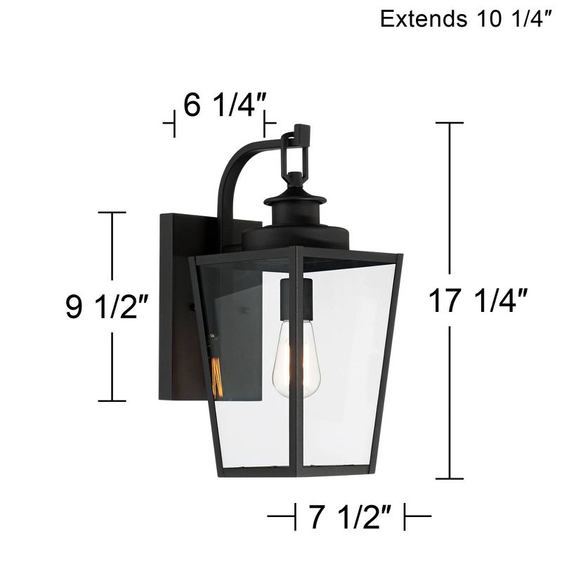Possini Euro Design Ackerly Modern Outdoor Wall Light Fixture Textured Black 17 1/4" Clear Glass for Post Exterior Barn Deck House Porch Yard Patio, 4 of 9