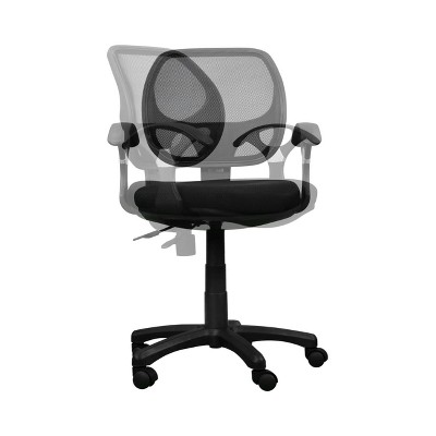 Sleek Black Mesh & Fabric Adjustable Task Chair with Swivel Base