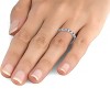 Pompeii3 1/2ct Blue Sapphire Diamond Wedding Band Stackable Eternity Ring 14k White Gold - 3 of 4
