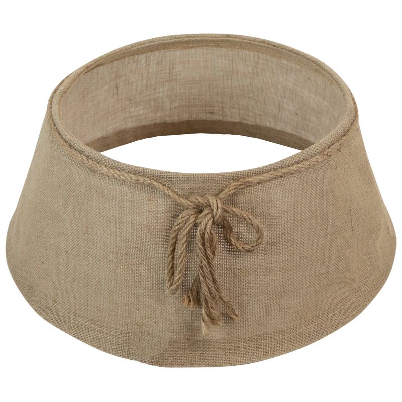 Northlight 22" Beige Burlap with Rope Christmas Tree Collar, 1 of 4