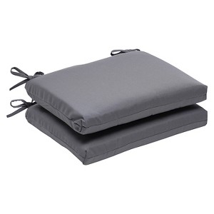 2pc Squared Edge Seat Cushion Set - Dark Gray - Sunbrella