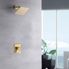 Sumerain Pressure Balance Shower Faucet Brushed Gold, Square Rainfall Shower Head , Rough-In Valve - 3 of 4