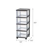 4-Drawer Narrow Plastic Storage Drawer Cart, Black - 3 of 4
