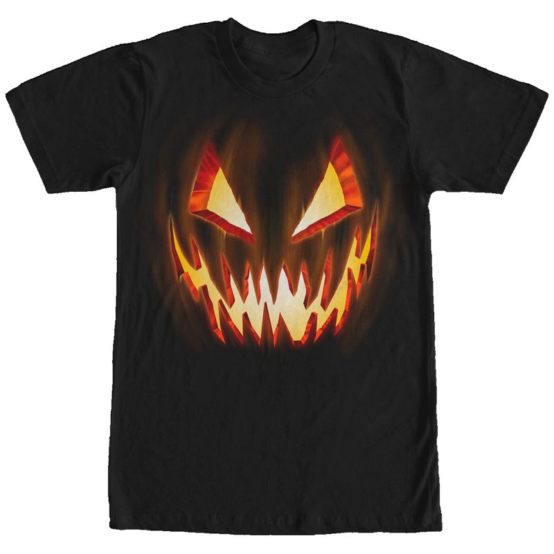 Men's Lost Gods Halloween Evil Pumpkin Face T-Shirt, 1 of 5