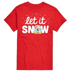 Men's - SpongeBob SquarePants - Let It Snow Christmas Short Sleeve Graphic T-Shirt - 1 of 4