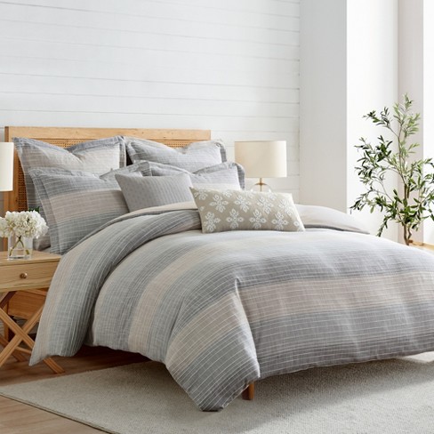 Sand Stripes Natural King 3pc Comforter Set - Levtex Home - image 1 of 4