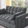 Convertible Sofa Bed with Adjustable Backrest - 3-Position Recliner , Pull-Out Sleeper, Two Side Pockets, 2 Pillows for Living Room, Grey - 4 of 4