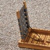 Christopher Knight Home Octavia Outdoor Acacia Wood and Strapping Belt Folding Chairs (Set of 2), Brown and Gray - 4 of 4