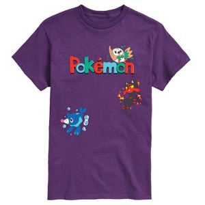 Men's - Pokémon - Rowlet, Litten, Popplio Short Sleeve Graphic T-Shirt - 1 of 3